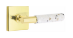 Emtek T-Bar Terrazzo 5210 Select Brass Privacy Leverset with Square Rosette for Left Handed Doors product