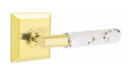 Emtek T-Bar Terrazzo 8531 SD Select Brass Single Dummy Lever with Quincy Rosette for Left Handed Doors product