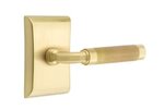 Emtek R-Bar Knurled 5111 Select Brass Passage Leverset with Neos Rosette for Left Handed Doors product