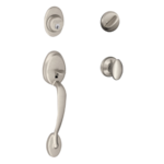 Schlage F60PLYxSIE Plymouth Single Cylinder Handleset with Siena Interior Knob