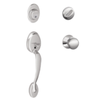 Schlage F60PLYxPLY Plymouth Single Cylinder Handleset with Plymouth Interior Knob