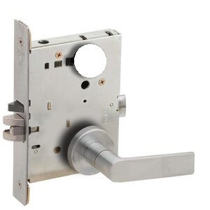 Schlage L9080L 01A Storeroom Mortise Lock with 01 Lever and A Rose Less Standard Cylinder