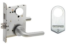 Schlage L9496L 02B Privacy with Deadbolt and Occupancy Indicator Mortise Lock with 02 Lever and B Rose Less Standard Cylinder