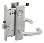 Schlage L9092PELEU 03L RX Electrically Unlocking or Locking Outside Cylinder and Outside Lever Mortise Lock with 03 Lever and L Escutcheon with RX Switch