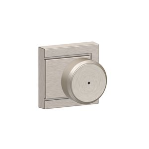 Schlage F40BWE/ULD Bowery Privacy Knobset with Upland Decorative Rosette