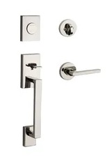 Baldwin FDLAJXSQUCRR Reserve La Jolla Dummy Handleset with Square Lever and Contemporary Round Rosette