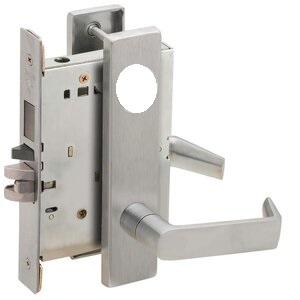 Schlage L9453L 06L Entry/Office with Deadbolt Mortise Lock with 06 Lever and L Escutcheon Less Standard Cylinder