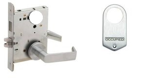 Schlage L9496L 06A Privacy with Deadbolt and Occupancy Indicator Mortise Lock with 06 Lever and A Rose Less Standard Cylinder