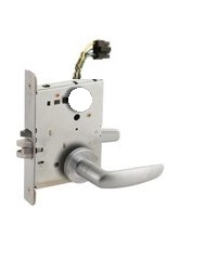 Schlage L9092LELEU 07B RX Electrically Unlocking or Locking Outside Cylinder and Outside Lever Mortise Lock with 07 Lever and B Rose Less Standard Cylinder with RX Switch