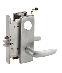Schlage L9092LELEU 07N Electrically Unlocking or Locking Outside Cylinder and Outside Lever Mortise Lock with 07 Lever and N Escutcheon Less Standard Cylinder