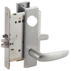 Schlage L9080L 07N Storeroom Mortise Lock with 07 Lever and N Escutcheon Less Standard Cylinder