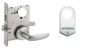 Schlage L9496L 07B Privacy with Deadbolt and Occupancy Indicator Mortise Lock with 07 Lever and B Rose Less Standard Cylinder