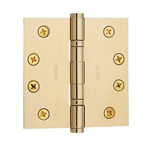 Baldwin 1041.I Estate 4 Inch x 4 Inch Solid Brass Ball Bearing Full Mortise Hinge with Square Corners (Sold Each)