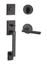 Baldwin SCLAJxSQUCRRSMT Reserve La Jolla Single Cylinder Handleset with Square Lever and Contemporary Round Rosette with SmartKey Cylinder