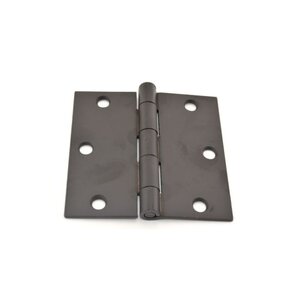 Hager 1741 3-1/2" x 3-1/2" Steel Square Corner Full Mortise Plain Bearing Residential Hinge (Sold in Pairs)