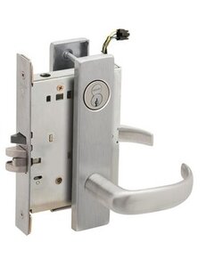 Schlage L9092RELEU 17L Electrically Unlocking or Locking Outside Cylinder and Outside Lever Mortise Lock with 17 Lever and L Escutcheon with Full Size Interchangeable Core
