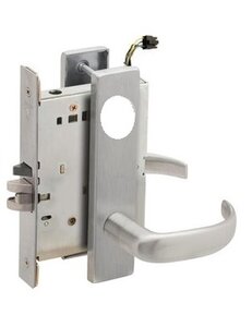 Schlage L9092LELEU 17L Electrically Unlocking or Locking Outside Cylinder and Outside Lever Mortise Lock with 17 Lever and L Escutcheon Less Standard Cylinder