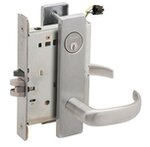 Schlage L9092PELEU 17L RX Electrically Unlocking or Locking Outside Cylinder and Outside Lever Mortise Lock with 17 Lever and L Escutcheon with RX Switch