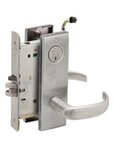 Schlage L9092RELEU 17N RX Electrically Unlocking or Locking Outside Cylinder and Outside Lever Mortise Lock with 17 Lever and N Escutcheon with Full Size Interchangeable Core &amp; RX Switch