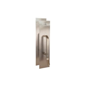 Trimco 18353710CU 4 Inch x 16 Inch Push Pull Plate Combo with 6 Inch Center to Center Ultimate Restroom Pull Healthy Hardware Steralloy Finish