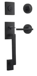 Baldwin SCLAJxSQUCRR Reserve La Jolla Single Cylinder Handleset with Square Lever and Contemporary Round Rosette