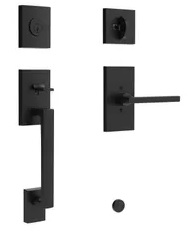 Baldwin SCLAJxSQUCFR Reserve La Jolla Single Cylinder Handleset with Square Lever and Contemporary 5 Inch Rosette