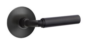 Emtek R-Bar Smooth 5207 Select Brass Privacy Leverset with Modern Rosette for Left Handed Doors