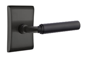 Emtek R-Bar Smooth 5211 Select Brass Privacy Leverset with Neos Rosette for Right Handed Doors