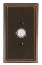 Emtek 2403 Brass Doorbell Button with Rectangular Rosette