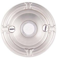 Emtek 2407 Brass Doorbell Button with Ribbon and Reed Rosette
