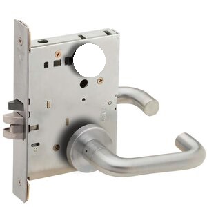 Schlage L9050L 03A Entry/Office Mortise Lock with 03 Lever and A Rose Less Standard Cylinder