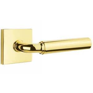 Emtek R-Bar Smooth 5050 Select Brass Full Dummy Leverset with Square Rosette