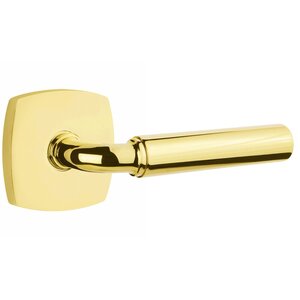 Emtek R-Bar Smooth 5316 Select Brass Passage Leverset with Urban Modern Rosette for Left Handed Doors