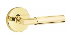 Emtek T-Bar Smooth 5109 Select Brass Passage Leverset with Disk Rosette for Left Handed Doors