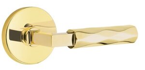 Emtek L-Square Tribeca 5059 SD Select Brass Single Dummy Lever with Disk Rosette for Right Handed Doors