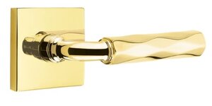 Emtek R-Bar Tribeca 5210 Select Brass Privacy Leverset with Square Rosette for Left Handed Doors