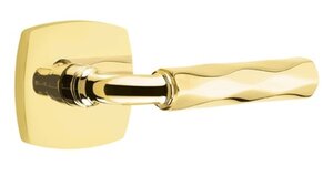 Emtek R-Bar Tribeca 5326 Select Brass Privacy Leverset with Urban Modern Rosette for Right Handed Doors