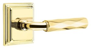 Emtek R-Bar Tribeca 8161 Select Brass Passage Leverset with Wilshire Rosette for Right Handed Doors