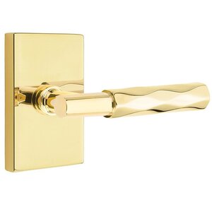 Emtek T-Bar Tribeca 5112 Select Brass Passage Leverset with Modern Rectangular Rosette for Left Handed Doors