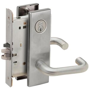 Schlage L9050R 03N Entry/Office Mortise Lock with 03 Lever and N Escutcheon with Full Size Interchangeable Core