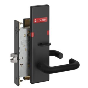 Schlage L9040 03N ISLOC Bath/Bedroom Privacy Mortise Lock with 03 Lever and N Escutcheon with Inside Locked/Unlocked Indicator