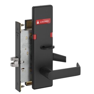 Schlage L9040 06N ISLOC Bath/Bedroom Privacy Mortise Lock with 06 Lever and N Escutcheon with Inside Locked/Unlocked Indicator