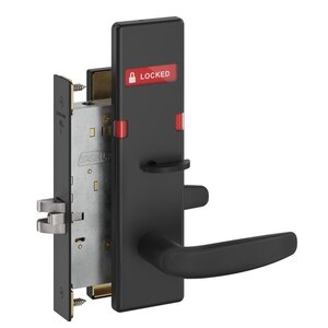 Schlage L9040 07N ISLOC Bath/Bedroom Privacy Mortise Lock with 07 Lever and N Escutcheon with Inside Locked/Unlocked Indicator