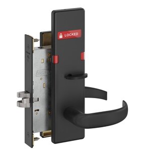 Schlage L9040 17N ISLOC Bath/Bedroom Privacy Mortise Lock with 17 Lever and N Escutcheon with Inside Locked/Unlocked Indicator