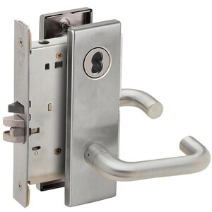 Schlage L9080J 03N Storeroom Mortise Lock with 03 Lever and N Escutcheon without Full Size Interchangeable Core