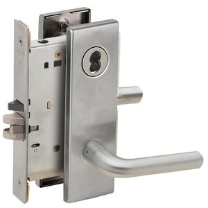 Schlage L9080B 02N Storeroom Mortise Lock with 02 Lever and N Escutcheon without Small Format Interchangeable Core