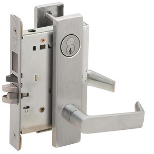 Schlage L9453R 06L Entry/Office with Deadbolt Mortise Lock with 06 Lever and L Escutcheon with Full Size Interchangeable Core
