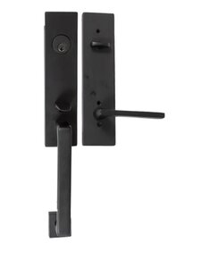 Emtek 4818 Davos One Piece Single Cylinder Handleset with Helios Lever for Right Handed Doors