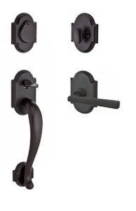 Baldwin SCADIxTAPRAR Reserve Adirondack Single Cylinder Handleset with Taper Lever and Rustic Arch Rosette