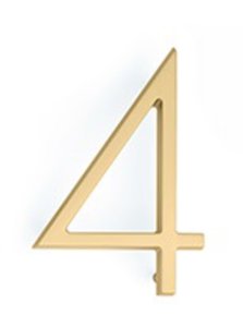 Emtek 2834 Modern 7 Inch Brass House Number "4"